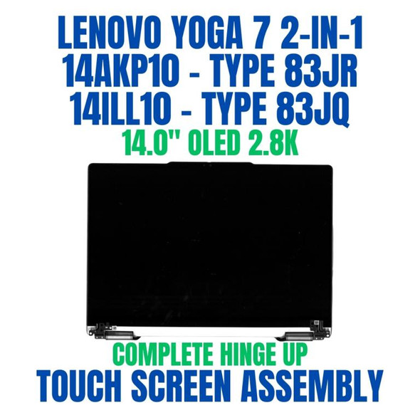 1 of 8-image forLenovo Yoga 7 2-in-1 14AKP10 83JR009XJP 14.0" 2.8K 2880x1800 OLED Complete Hinge Up Touch Screen Assembly