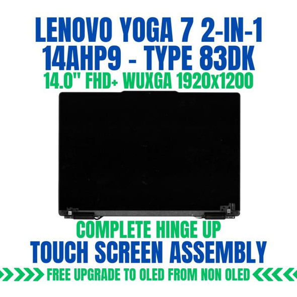 1 of 9-image forLenovo Yoga 7 2-in-1 14AHP9 83DK003YHH 14.0" FHD+ WUXGA 1920x1200 30 Pin Complete Hinge Up Touch Screen Assembly