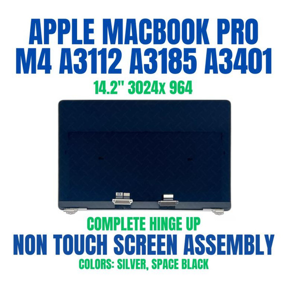 1 of 11-image for661-41792 Glossy Silver 14.2" 3024x1964 Complete Non Touch Screen Assembly Hinge Up