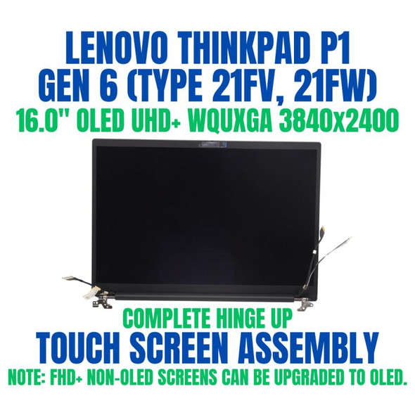 1 of 9-image forLenovo 16" OLED Touch Screen Complete Hinge Up Assembly 5M11D12336 DCI-P3