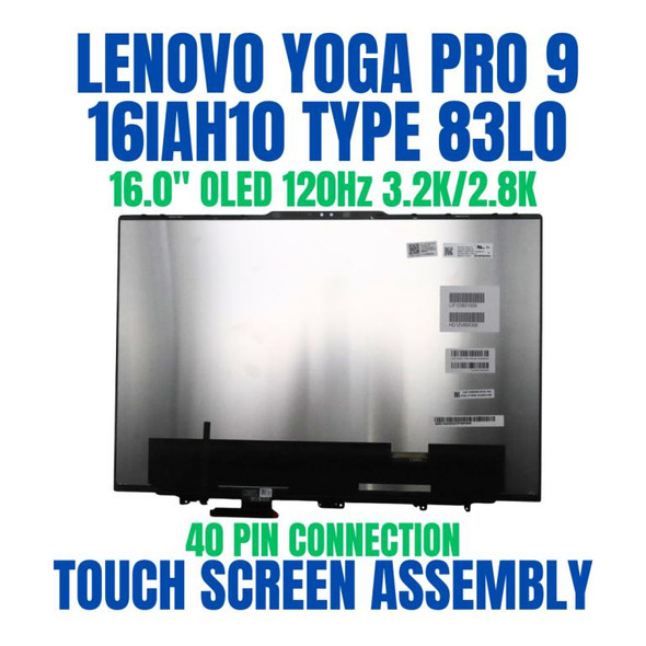 1 of 11-image forLenovo Yoga Pro 9 16IAH10 83L00033GM 16" 40 Pin 120Hz OLED Touch Screen Assembly No Bezel
