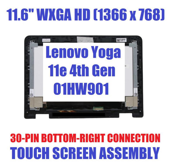 1 of 3-image for11.6" HD 1366X768 LCD Screen Display Touch Digitizer Bezel Frame Assembly Lenovo ThinkPad FRU 01HW906 01HW903