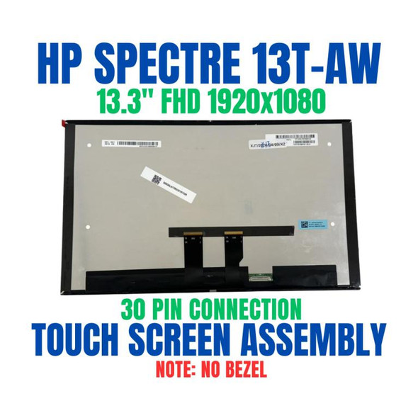 1 of 9-image for13.3" 1920x1080 Touch Screen Assembly No Bezel 30 Pin