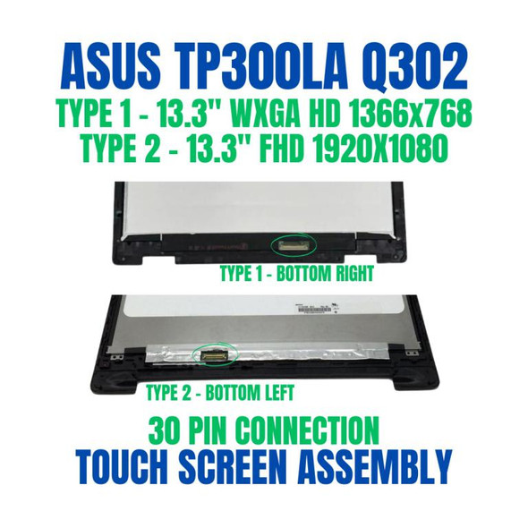 1 of 11-image for13.3" 1366x768 Assembly LED LCD Touch Panel Screen REPLACEMENT ASUS TP300 TP300LA Transformer Book Flip Bezel
