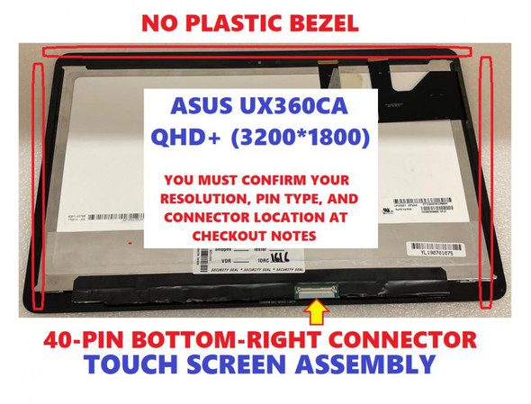 1 of 5-image for13.3" ASUS UX360C UX360CA UHD LCD Screen Touch Digitizer Assembly 3200x1800