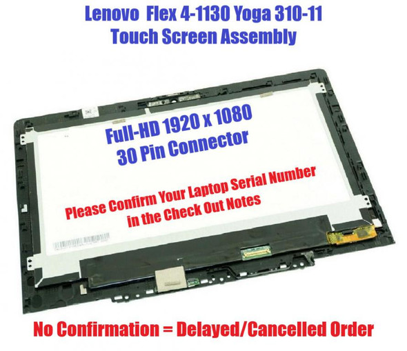 1 of 3-image for11.6" HD Touch LCD Screen Assembly Lenovo Ideapad Yoga 310-11IAP 80U2