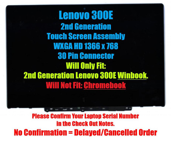 1 of 8-image for11.6" HD Lenovo 300e Winbook 2nd Gen 5D10T45069 LCD Touch Screen Bezel replacement