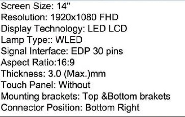 4 of 9-image for14" LCD LED Screen Dell Latitude E5450 Laptop eDP 30 Pin 1080P Matte