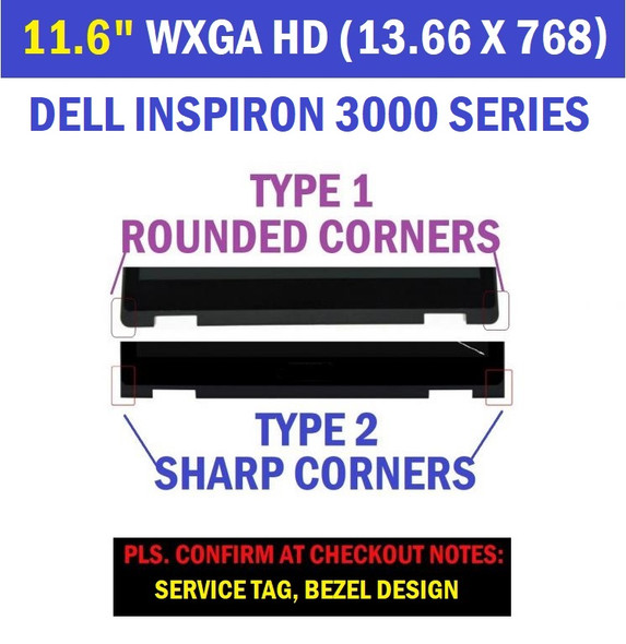 1 of 7-image for11.6" LP116WH6-SPA2 Touch LCD Panel + Display Digitizer Assembly Dell Inspiron 3147 3148