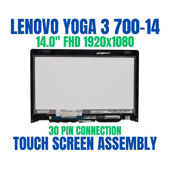 1 of 8-image forLenovo Yoga 700-14ISK 80QD 14" Touch Screen LED LCD Digitizer Bezel Assembly