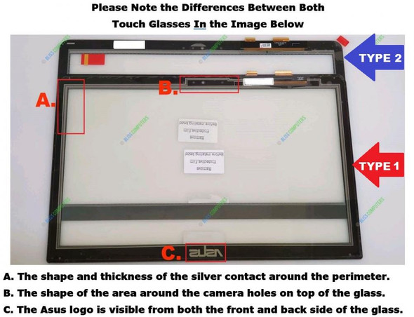 2 of 10-image forAsus Q504 Q504U Q504UA-BHI7T21 Q504UA-BHI5T13 Touch Screen Digitizer Glass