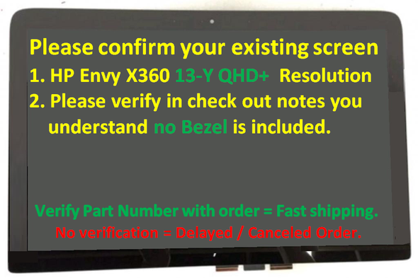 2 of 4-image for13.3" HP Envy X360 13-Y013CL QHD LCD Touch Screen Digitizer Assembly 914608-001