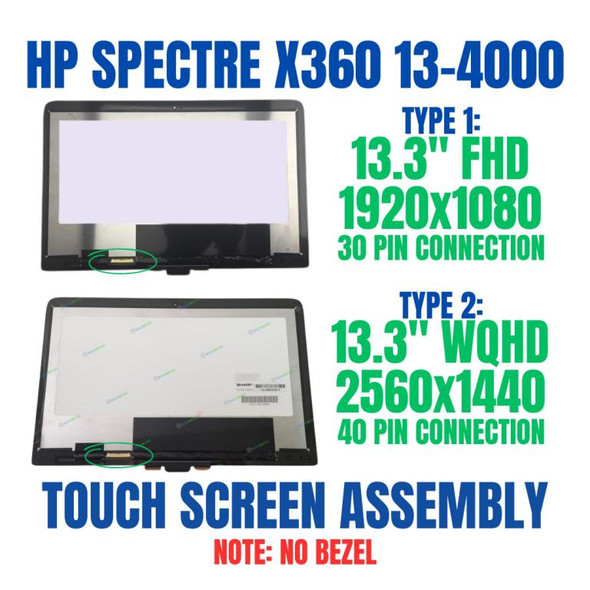 1 of 13-image for13.3" QHD 2560x1440 LCD Display REPLACEMENT IPS LED Touch Screen Assembly HP Spectre X360 13-4000 LP133QH1(SP)(A1)