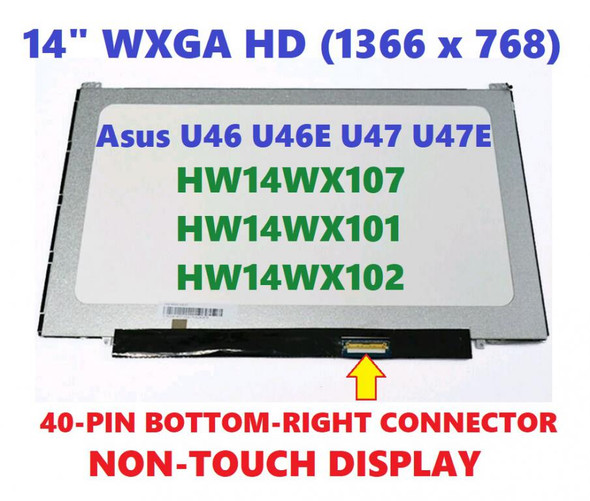 1 of 10-image forAsus Q400a Laptop LCD Screen 14.0" Wxga Hd Diode hw14wx107-08