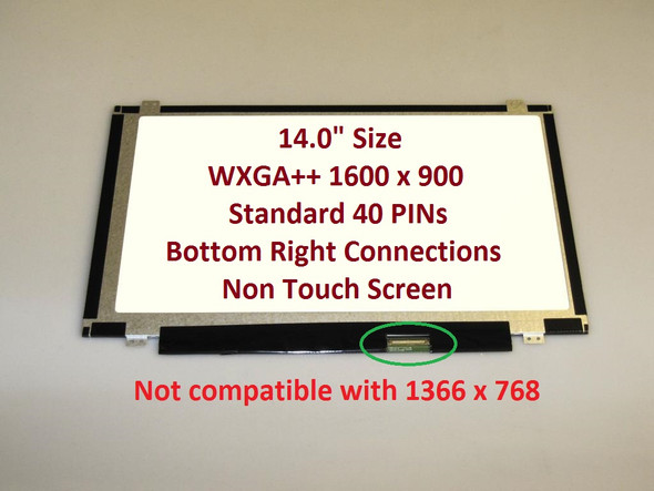 Laptop Lcd Screen For Sony Vaio Sve14a35cxh 14.0" Wxga++
