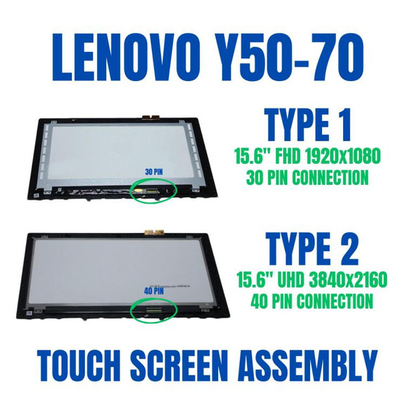 1 of 10-image for15.6" REPLACEMENT LCD Screen FHD 1920x1080 LED Touch Screen Bezel Frame PCB Assembly Lenovo Yoga Y50-70 20349 59428535