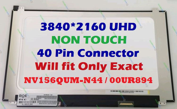 1 of 7-image for15.6" 3840X2160 4K LED LCD Screen NV156QUM-N44 Lenovo T580 P52S eDP 40 Pin UHD