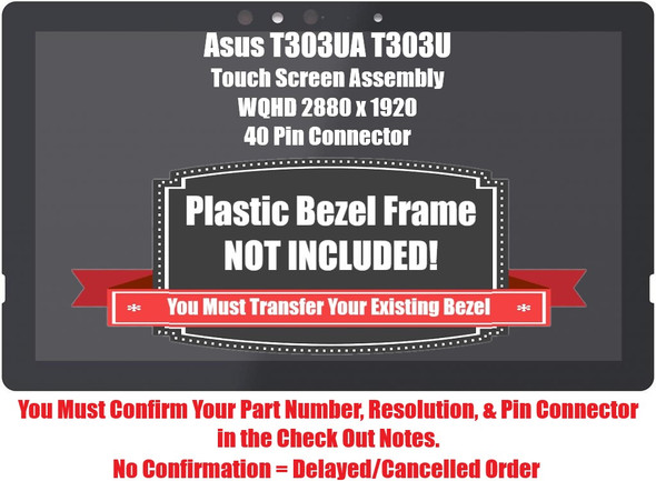 1 of 6-image for12.6" LCD LED Display Touch Screen Assembly ASUS Transformer 3 Pro T303UA-GN053R 2880X1920
