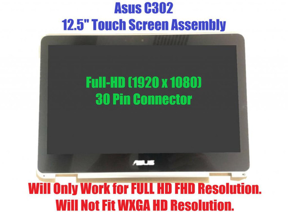 1 of 3-image forAsus Chromebook Flip C302C 12.5" OEM Glossy LCD Touch Screen Assembly