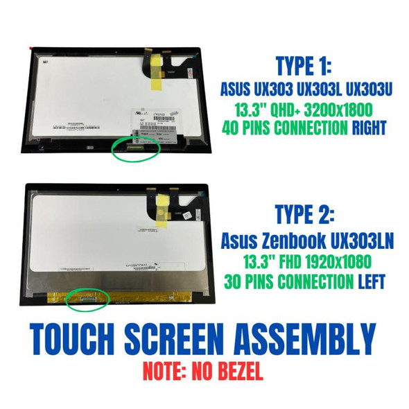 1 of 9-image for13.3" 1920x1080 FULL HD Assembly Touch Panel Digitizer LCD LED Display Screen REPLACEMENT Asus Zenbook UX303LN-DB71T Bezel