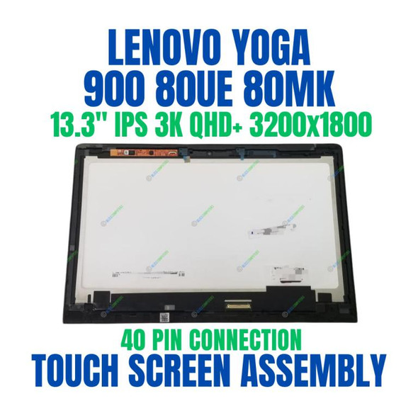 1 of 8-image for13.3" QHD+ 3200x1800 LED LCD IPS Display Touch Screen Digitizer Assembly Bezel Lenovo Yoga 900-13ISK2 80UE 80UE002UUS 80UE008FUS
