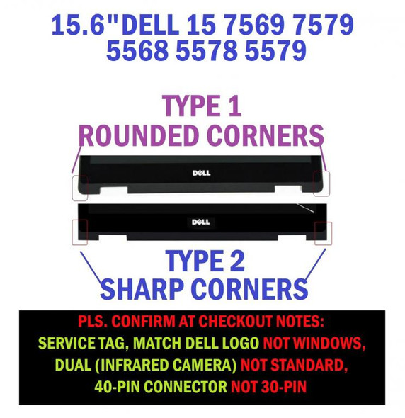 1 of 7-image for15.6" LCD Display Touch Digitizer Assembly Dell Inspiron 15 7569 1920x1080