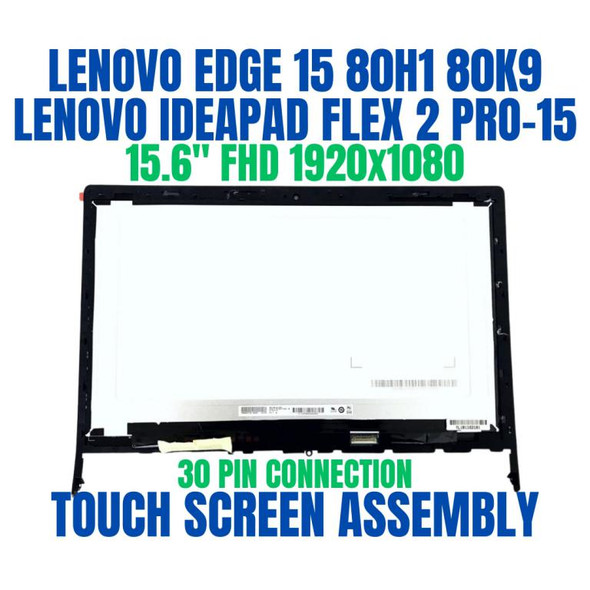 1 of 6-image for15.6" Touch Screen REPLACEMENT Digitizer Assembly Panel Glass LCD Display Lenovo Edge 15 80H1000MUS Bezel 1920x1080