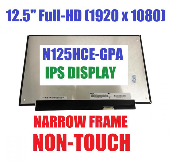 1 of 9-image forN125HCE-GPA-12.5" FHD Glossy Wide View 30 Pin eDP NTSC 72% No brackets LCD Module
