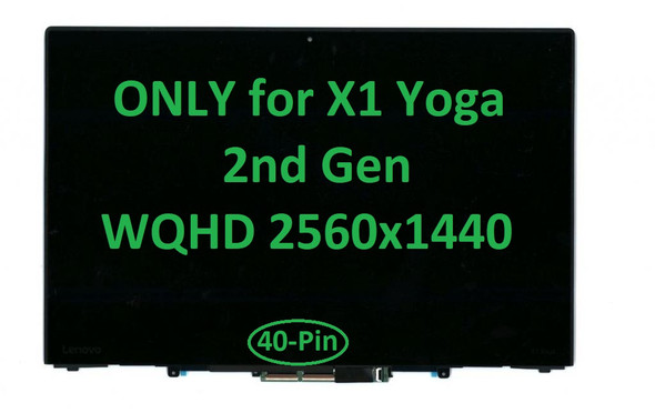 2 of 12-image for14" WQHD 2560X1440 LCD Screen IPS LED Display Touch Digitizer Control Board Bezel Frame Assembly Lenovo X1 Yoga 2nd Gen FRU 01AX898 2560x1440