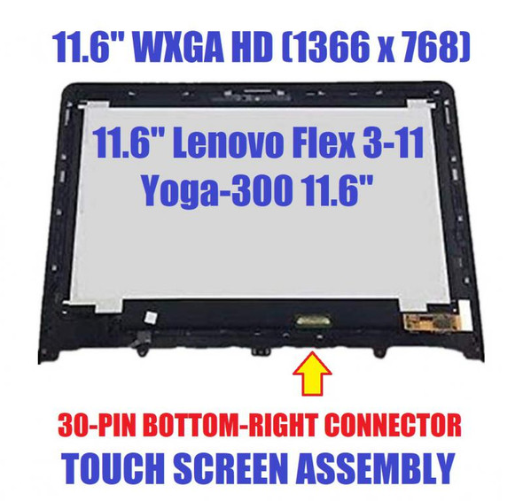 1 of 7-image for11.6" Front Glass Lens Touch Screen Digitizer Frame Lenovo Yoga 300-11IBY 300 11IBR