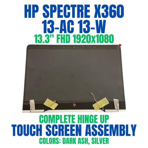 1 of 5-image forREPLACEMENT Laptop Display 13.3" FHD LCD Panel IPS LED Touch Screen with Silver Cover Hinges Cable Complete Full Assembly HP Spectre X360 13-ac008nf