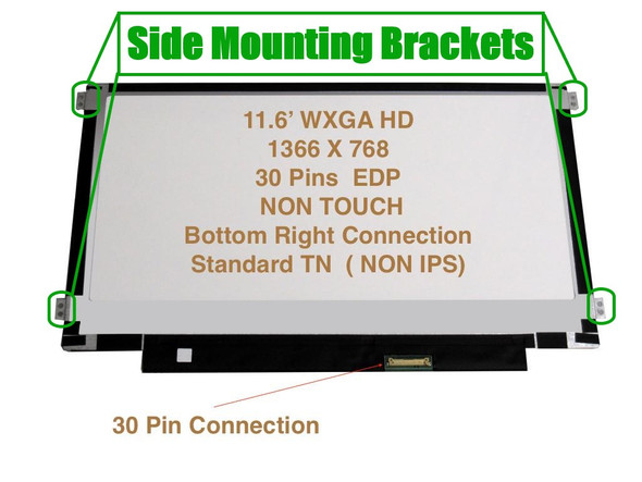 1 of 12-image for11.6" HD Slim 30 Pin Laptop REPLACEMENT LED LCD Screen Panel AU Optronics B116XTN01.0 H/W:3A