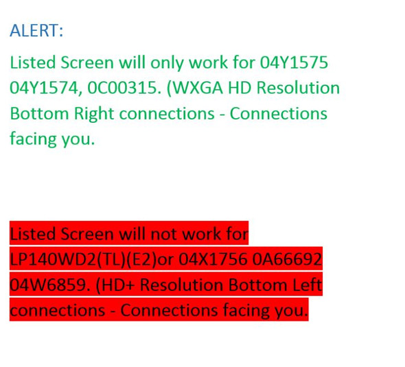 2 of 7-image for14" HD 1366X768 LCD Screen LED Display Panel Non Touch Lenovo ThinkPad FRU 04Y1575