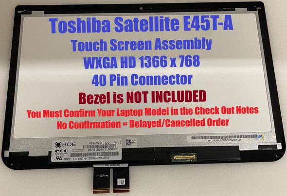 1 of 6-image forREPLACEMENT 14" WXGA HD 1366X768 LCD Screen LED Display Touch Digitizer Bezel Frame Assembly Toshiba Satellite E45T-A4300