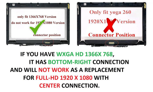 2 of 8-image forREPLACEMENT 12.5" HD 1366X768 LCD Screen LED Display Touch Digitizer Control Board Bezel Frame Assembly Lenovo ThinkPad Yoga 260 FRU 01AY760