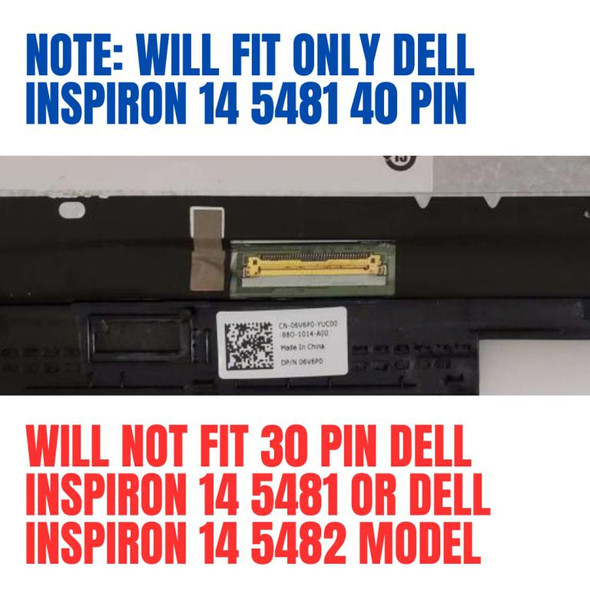 2 of 7-image for14" 1366x768 Dell Inspiron 14 5481 LCD LED Touch Digitizer Assembly Frame