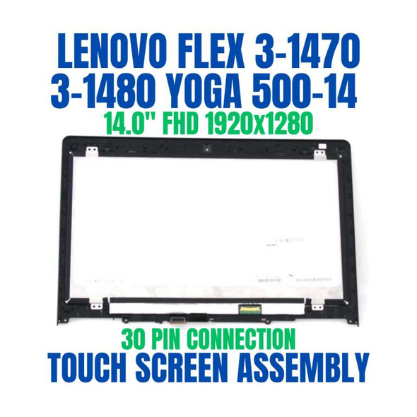 1 of 7-image for14" Lenovo Flex 3-1470 80JK FHD LED LCD Screen Digitizer Bezel Assembly