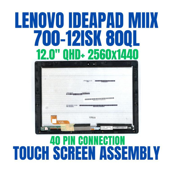 1 of 8-image forREPLACEMENT Laptop Screen 12" Resolution 2160x1440 LCD Screen IPS LED Touch Screen Bezel Frame Control Board Assembly Lenovo Ideapad Miix 4 700 FP-ST120SM001AKF-01X