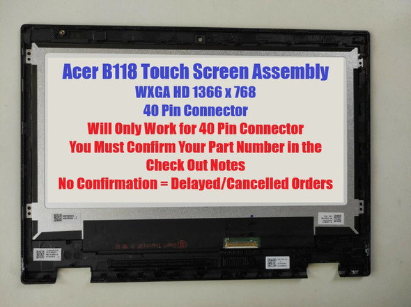 1 of 2-image forAcer 11.6" Led Hd REPLACEMENT Laptop Screen Unit Travelmate Spin B1 B118-r