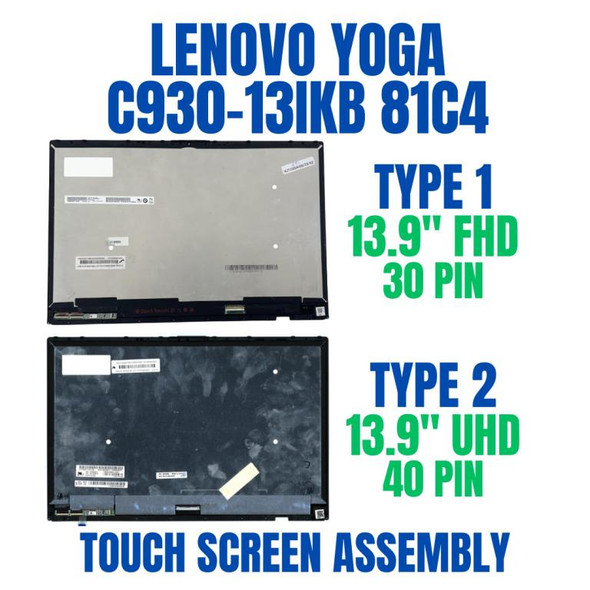 1 of 13-image forLenovo C930-13IKB 13.9" UHD LCD Touch Screen 5D10Q68371