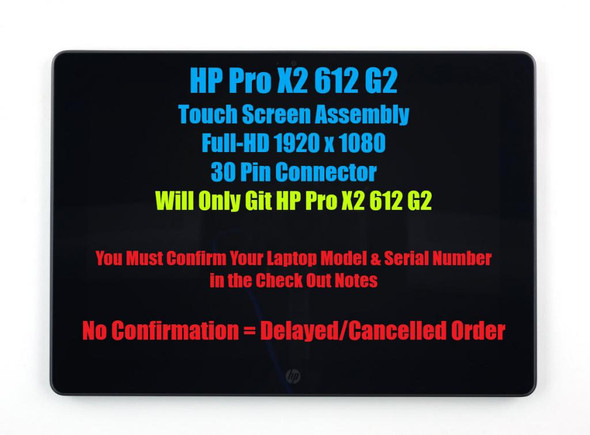 1 of 7-image for918352-001 HP 612 G2 LCD 12 WUXGA+ BrightView Led Uwva Bezel Touch Screen