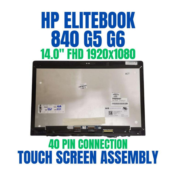 1 of 4-image forL18314-001 HP Elitebook 14" 840 G5 LCD Display Touch Screen Digitizer FHD