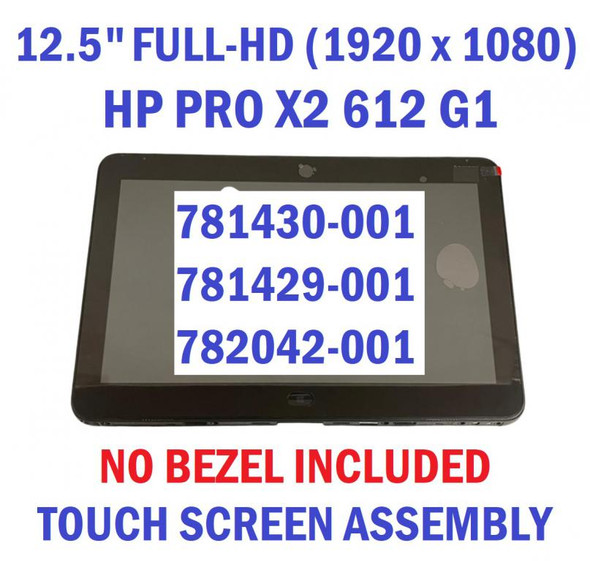 1 of 4-image forHP Pro X2 612 G1 LCD Touch Screen Panel 781430-001 FHD