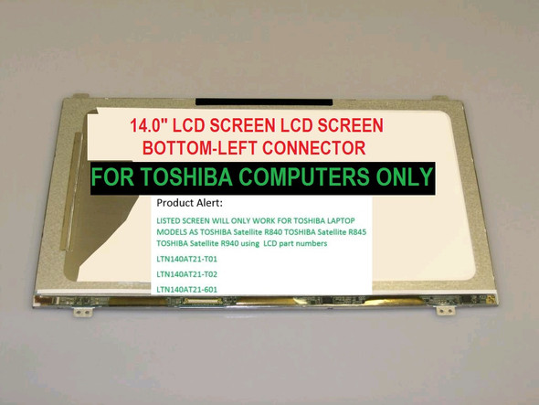 1 of 3-image forToshiba Satellite R845-st5n01 REPLACEMENT LAPTOP LCD Screen 14.0" WXGA HD LED DIODE