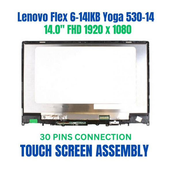 1 of 6-image for14" Lenovo Yoga 530-14IKB LCD LED FHD Display Touch Screen Assembly Bezel