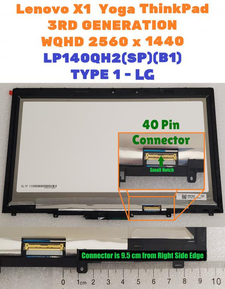 2 of 10-image for14" WQHD LCD LED Touch Screen Assembly Lenovo Thinkpad FRU 01YT248