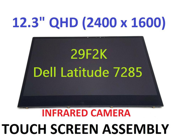 1 of 3-image forDell Latitude 7285 11.3" 2880x1920 LCD Screen Assembly HW8YN 29F2K LQ123Z1JX31