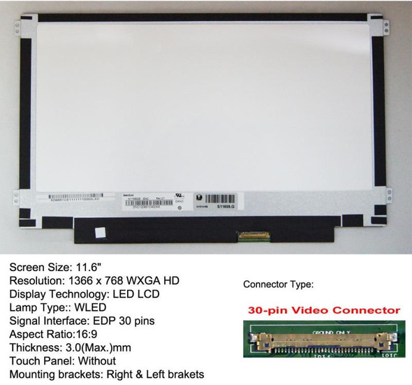 3 of 12-image forHP Stream 11-Y010NR LCD Screen Matte HD 1366x768 Display 11.6"