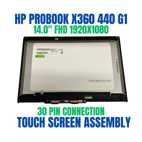 1 of 8-image forL28255-001 HP X360 440 LCD Led Display Touch Screen Digitizer Assembly Bezel