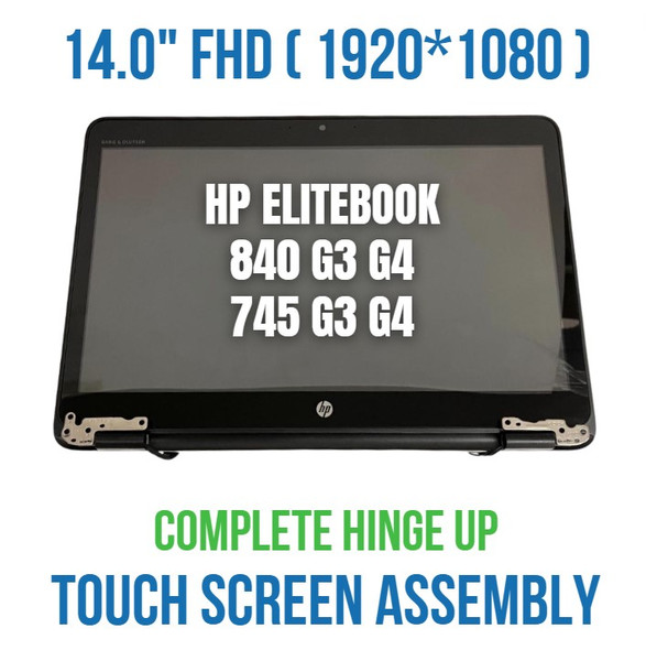 1 of 11-image forHP Elitebook 840 G4 SPS LCD Hinge Up 14" FHD SVA W/CAM Touch Screen 910584-001